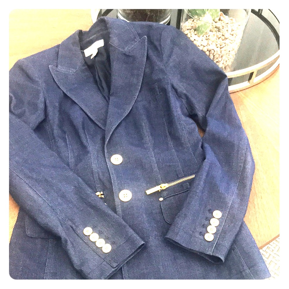 Denim & gold accent Michael Kors blazer!